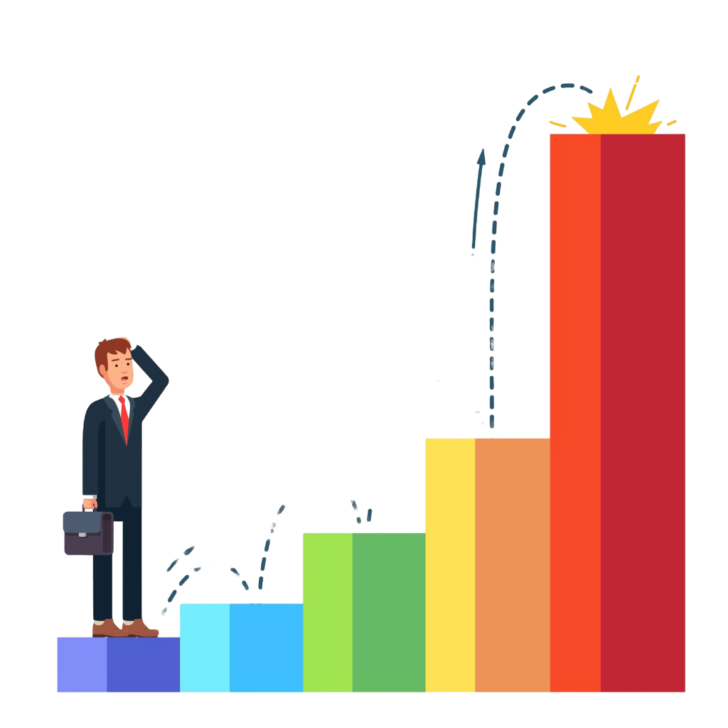 Illustration of a businessperson navigating a challenging path with varying levels of difficulty, symbolizing addiction recovery.